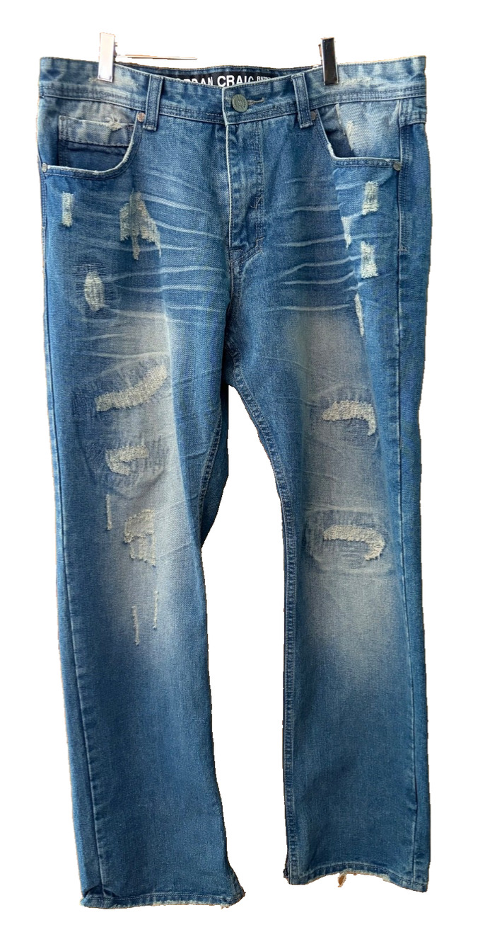 Jordan Craig distressed jeans sz. 36X32 Medium Wash Preppy Casual Going Out
